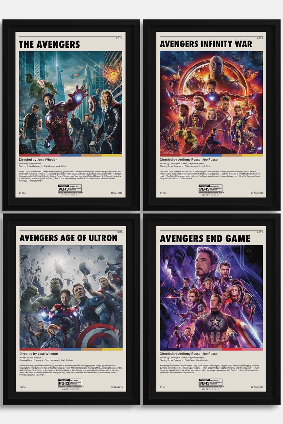 Marvel Avengers: Endgame Movie Poster, Framed, MCU, 11x17